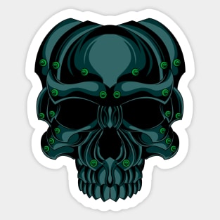 green iron skull Sticker